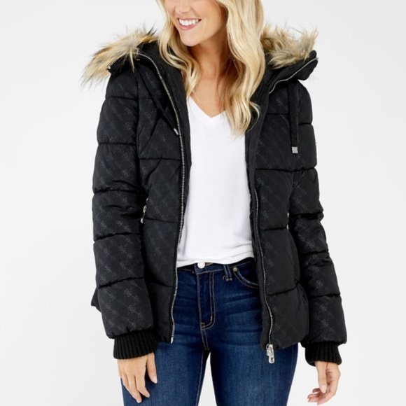 NEW GUESS Nataly Logo Puffer Women's Jacket - Picture 6 of 10